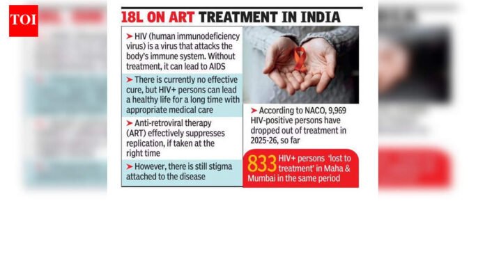 833 HIV-positive people dropped out of treatment in Maharashtra this year, shows National AIDS Control Organisation data | Mumbai News