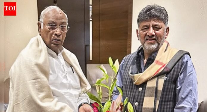 'Abiding by high command's decision': Shivakumar on Karnataka CM row; meets Congress president Kharge | India News