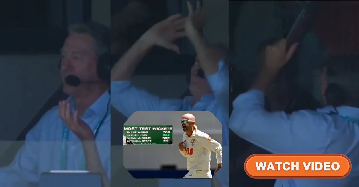 Ashes 2025-26 [WATCH]: Glenn McGrath’s reaction breaks the internet as Nathan Lyon surpasses him on Australia’s all-time wicket-taker list
