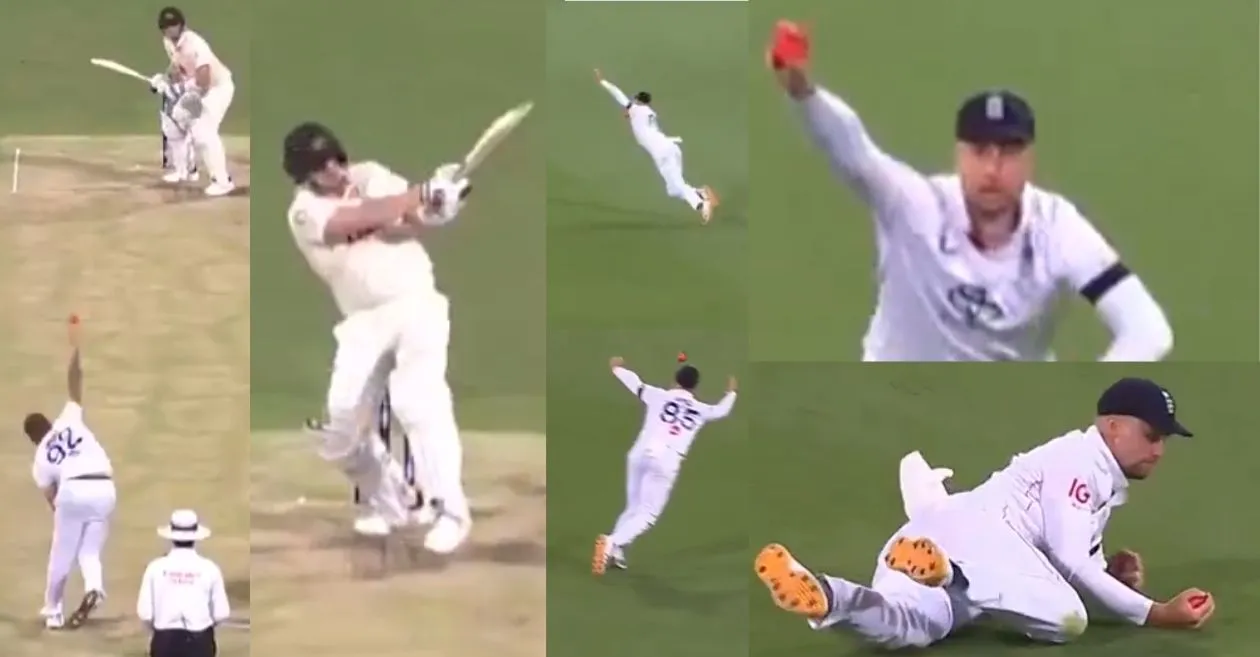 Ashes 2025-26 [WATCH]: Will Jacks takes a screamer to send Steve Smith back on Day 2 of the Pink-Ball Test