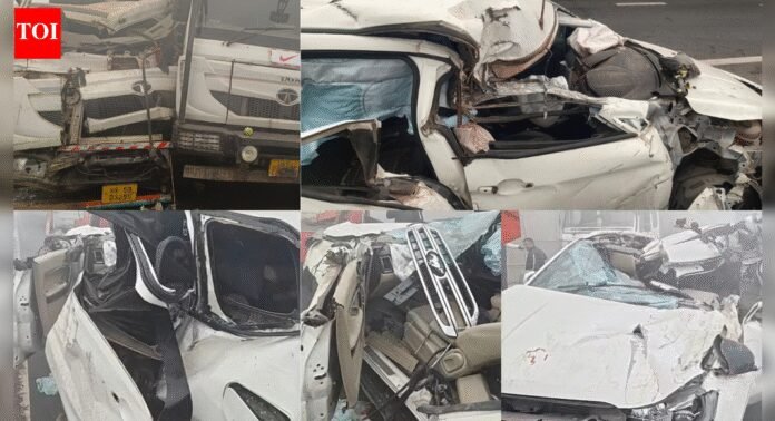 Deadly pile-up on Delhi-Mumbai Expressway: 4 dead as multiple vehicles collide due to dense fog; traffic hit | Gurgaon News