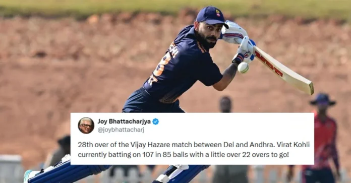 Fans go wild as Virat Kohli smashes 83-ball century for Delhi in his historic Vijay Hazare Trophy return vs Andhra Pradesh