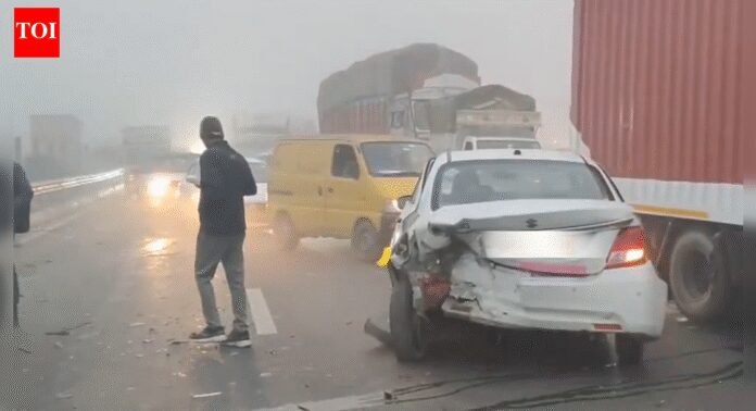 Fog mayhem in NCR: Multiple vehicles collide on Delhi–Sonipat road, several injured | Chandigarh News