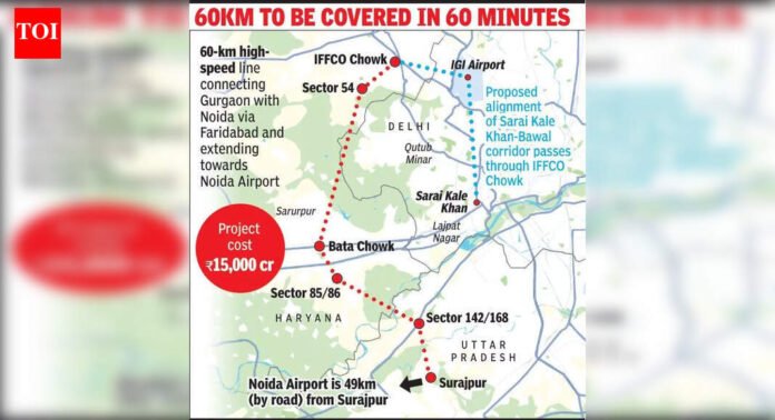 Gurgaon-Noida RRTS route takes shape, 6 stations in draft plan | Gurgaon News