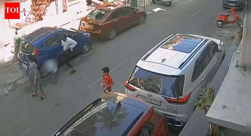 Horrific assault in Bengaluru: Ex-gym trainer kicks toddler playing badminton on road; CCTV captures incident | Bengaluru News