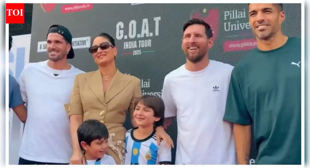 Lionel Messi adds Kareena Kapoor Khan with sons Taimur and Jeh to his India tour video; tells fans ‘We’ll be back to visit’ |