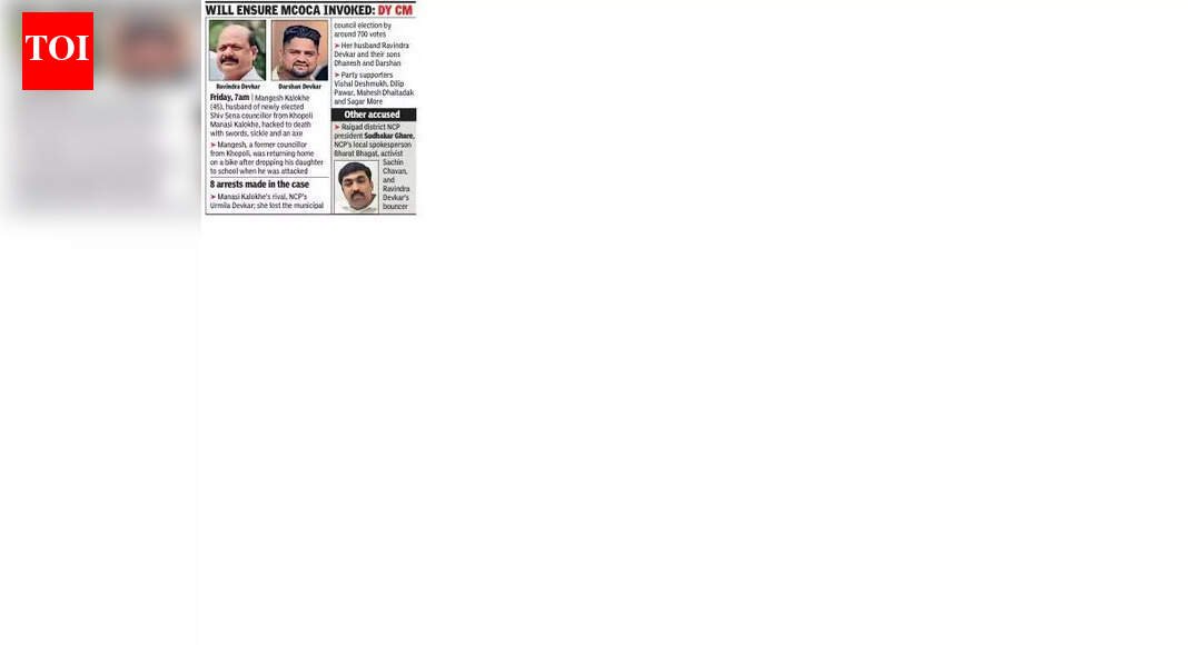 NCP runner-up & her husband among 8 held for killing Khopoli councillor’s husband | Mumbai News