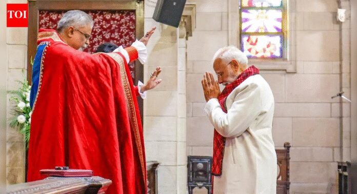 Prayers & a message as PM Modi joins Christmas service | India News