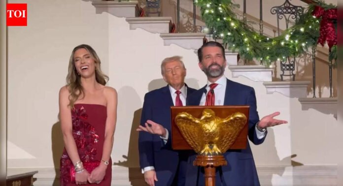 'She said yes': Donald Trump Jr. announces engagement to Bettina Anderson in front of father — Watch