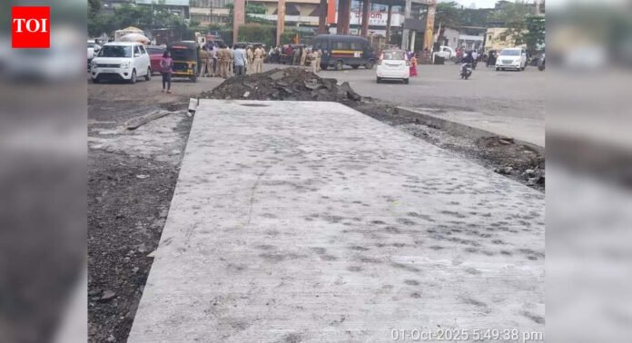 Ulhasnagar Municipal Corporation takes action against sub standard road construction | Mumbai News