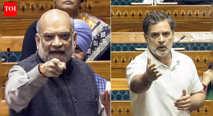 'Under pressure, hands trembling': Rahul Gandhi takes a dig at Amit Shah over Lok Sabha speech — watch | India News