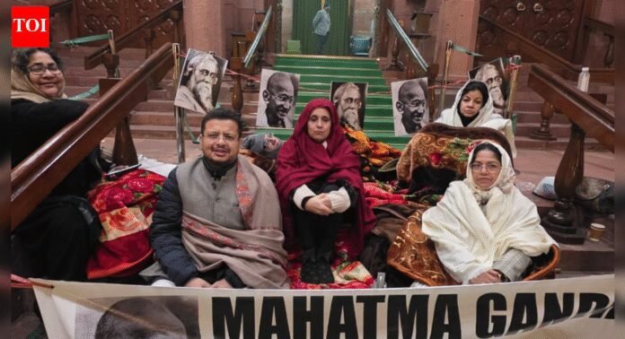 VB - G RAM G row: Opposition sleeps outside Parliament in protest - watch video | India News