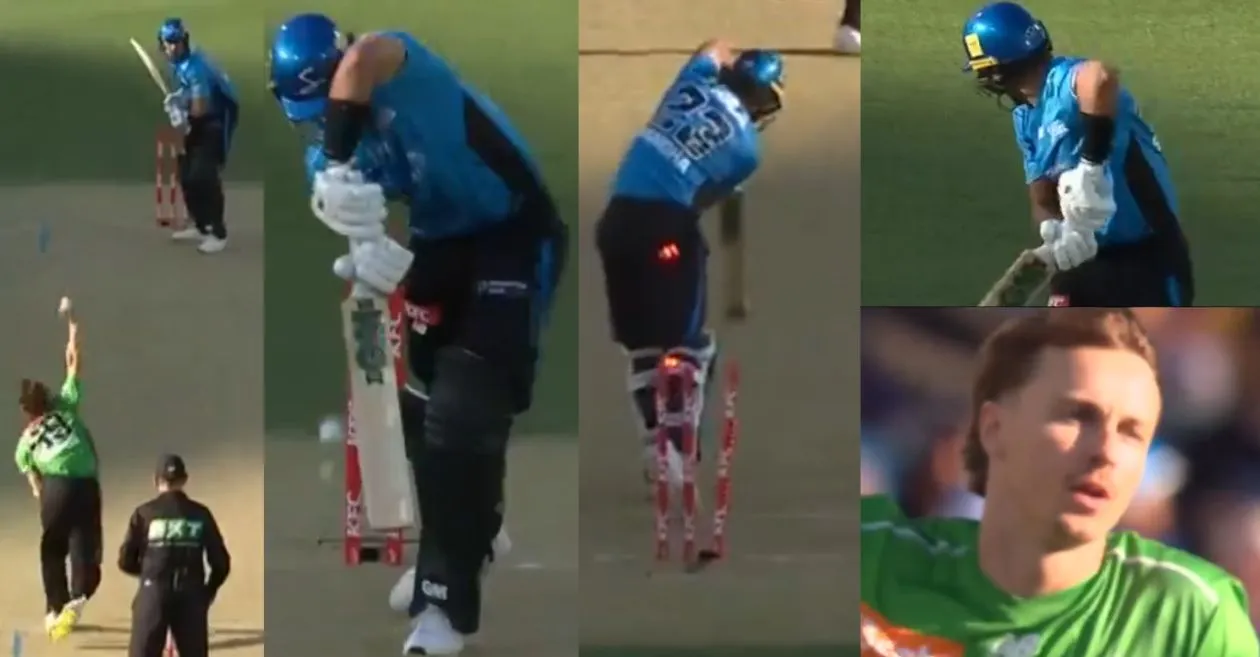 WATCH: Tom Curran knocks over Jason Sangha’s stumps with an absolute ripper in BBL