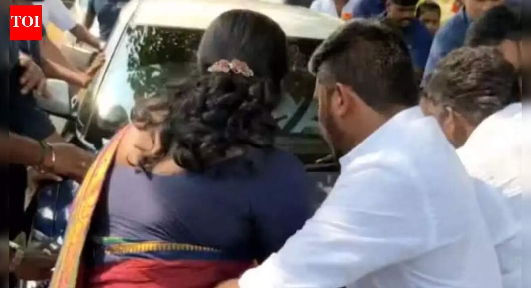 Watch: Actor Vijay's car stopped in Chennai as TVK members protest district post allocation | India News