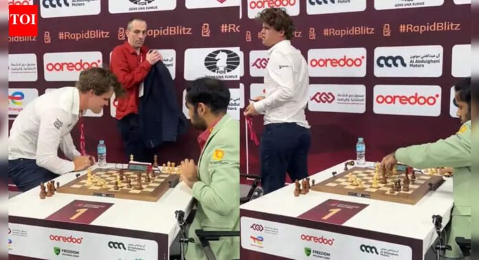 Watch: Magnus Carlsen slams table again after loss to India’s Arjun Erigaisi at World Blitz Championship | Chess News