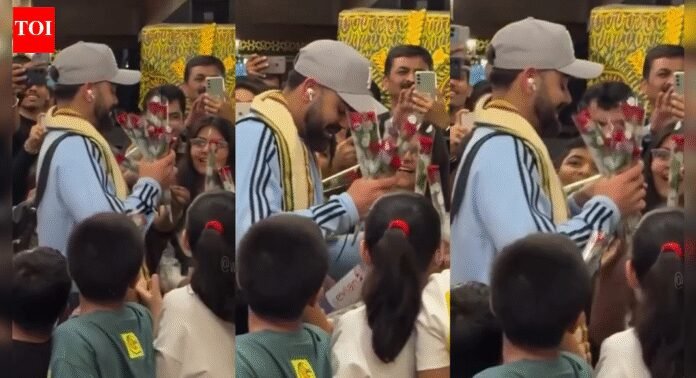 'What a welcome!': Virat Kohli showered with red flowers by young fans in Raipur – Watch | Cricket News