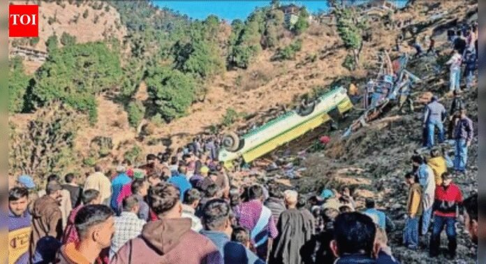 14 killed as bus plunges into 500m-deep Himachal gorge | India News