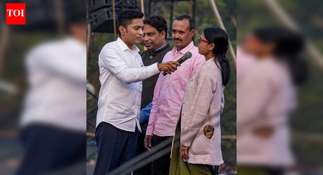 Abhishek Banerjee presents 3 'dead' voters at TMC rally; takes on EC, BJP | India News