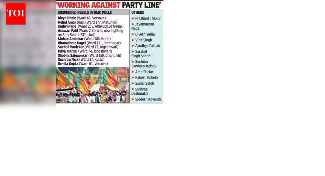 BJP suspends 26 functionaries, rebel candidates for six years | Mumbai News