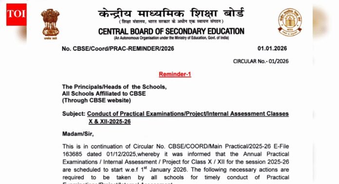 CBSE Class 10, 12 Practical exams 2026: Board issues strict guidelines; check official notice here