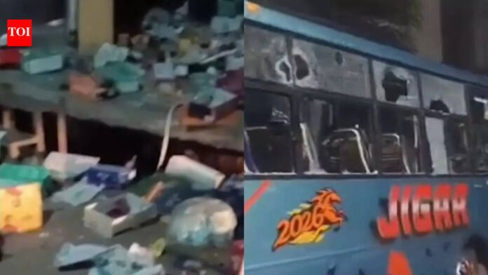 Clash breaks out near MP's Ujjain: 11 buses vandalised, shops damaged | Indore News