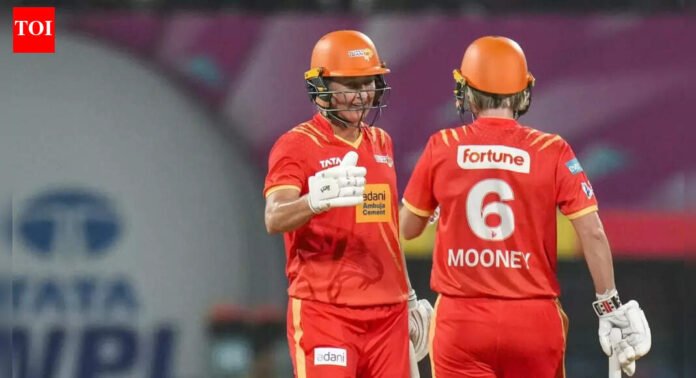 Gujarat Giants 0/0 in 0.5 Overs | MI vs GG, WPL Live Score: Mumbai Indians win toss, opt to field first against Gujarat Giants