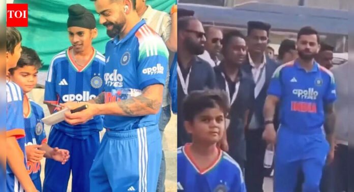 'Mini VK'! Virat Kohli meets his childhood lookalike; fans go wild - WATCH | Cricket News