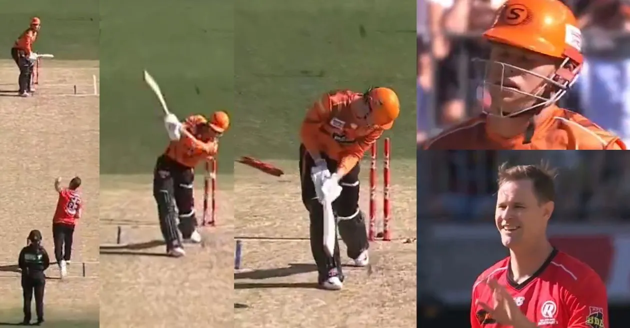 WATCH: Jason Behrendorff cleans up Cooper Connolly with a peach in BBL