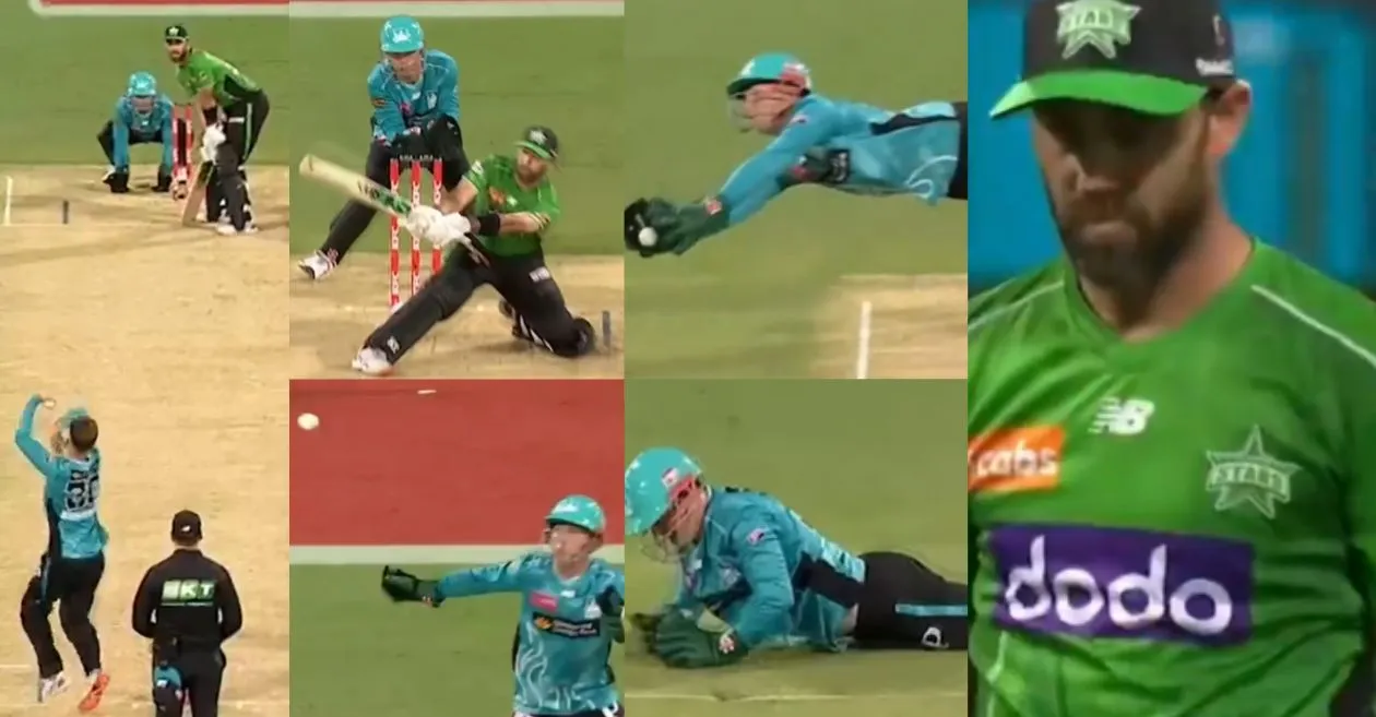 WATCH: Jim Peirson grabs a screamer to remove Glenn Maxwell in BBL