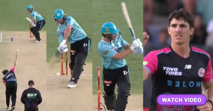 WATCH: Sean Abbott rattles Jack Wildermuth’s stumps with a peach of a delivery in BBL
