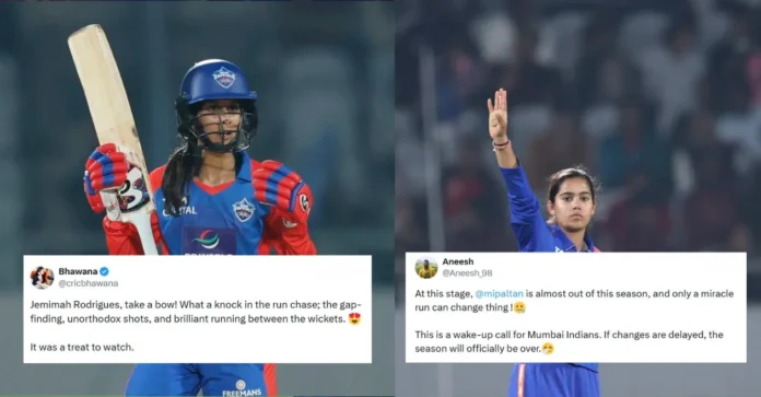 WPL 2026: Fans react after captain Jemimah Rodrigues guides Delhi Capitals to crucial win as Mumbai Indians suffer 3rd straight defeat