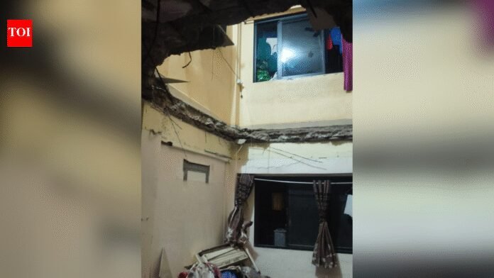 3 injured after 5th-floor slab crashes onto lower flat in Thane | Thane News
