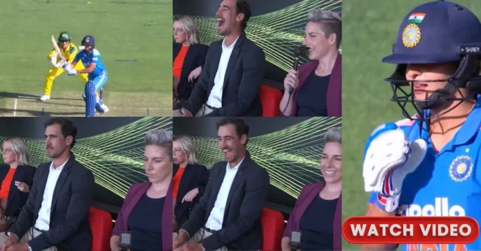 AUS-W vs IND-W [WATCH]: Mitchell Starc can’t contain laughter as Harmanpreet Kaur’s scoop attempt misses the mark during 2nd ODI