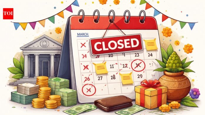 Bank holidays in March 2026: Complete state-wise list with festival dates—Check full schedule