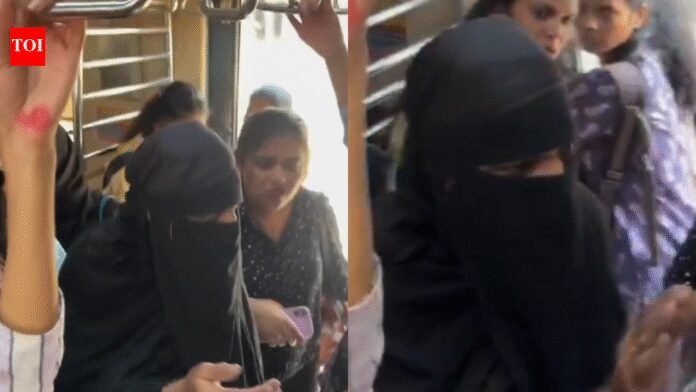 Burqa-clad man caught in ladies compartment on Mumbai local, video viral | Mumbai News