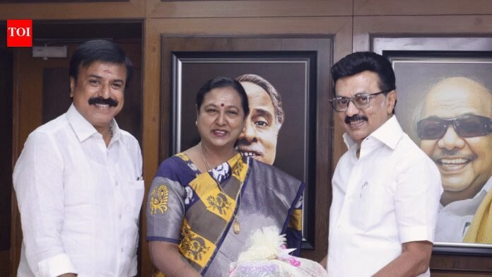 DMDK joins DMK-led alliance for Tamil Nadu polls; Premallatha Vijayakant meets Stalin | Chennai News