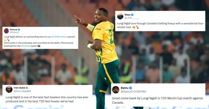 Fans erupt as Lungi Ngidi’s four-wicket burst powers South Africa to a dominant win against Canada in T20 World Cup 2026