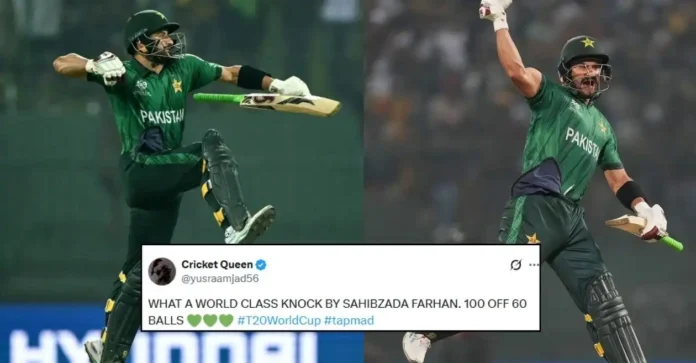 Fans go wild as Sahibzada Farhan scripts history with stunning century in PAK vs SL Super 8 clash at T20 World Cup 2026