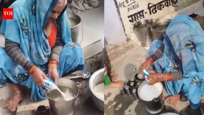 Mahoba midday meal row: 1 litre milk mixed in bucket full of water in UP school; head teacher suspended | Lucknow News