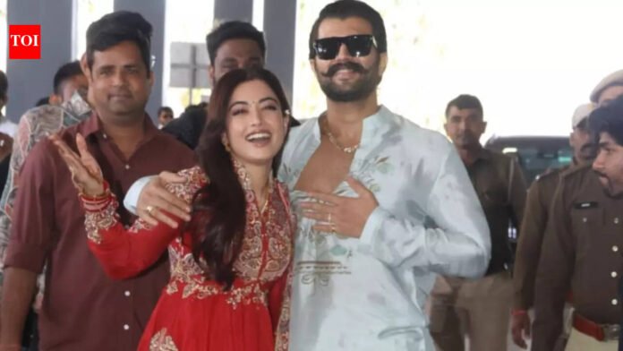 Newlyweds Rashmika Mandanna, Vijay Deverakonda make first appearance for the paps at Udaipur airport, throw flying kisses: WATCH VIDEO |
