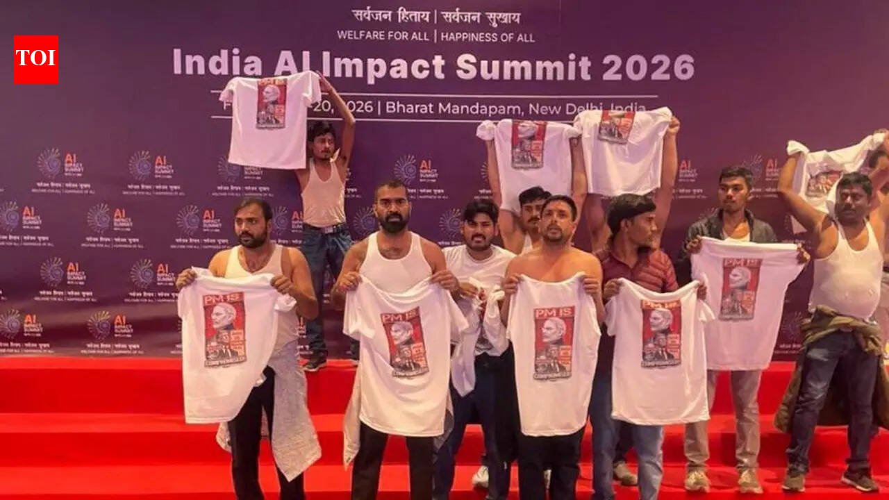 'Not appropriate': 'Ashamed' Congress allies, BJP rivals slam 'semi-nudity' protest at AI Summit | India News
