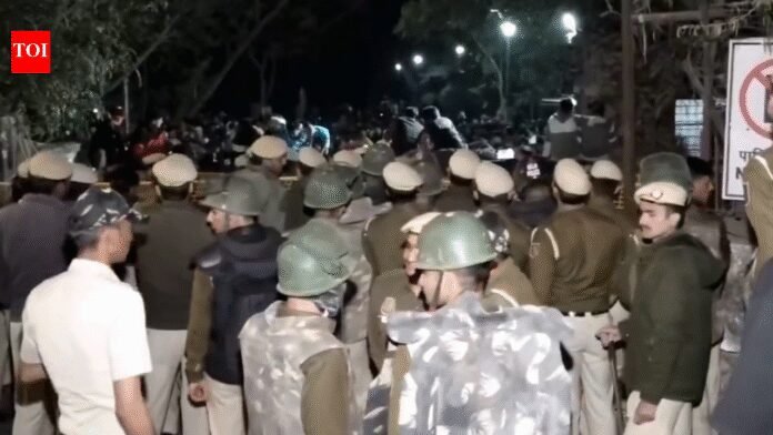 Protests at JNU escalate, over 50 students held amid heavy police deployment | Delhi News