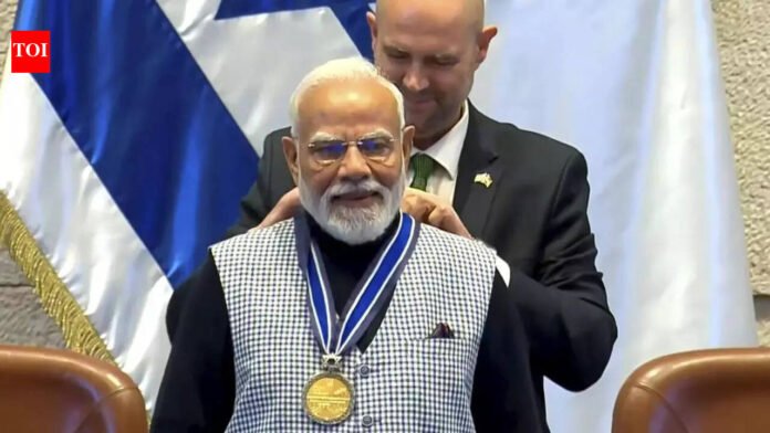 'Speaker of the Knesset Medal': PM Modi conferred with Israel's highest parliamentary honour | India News