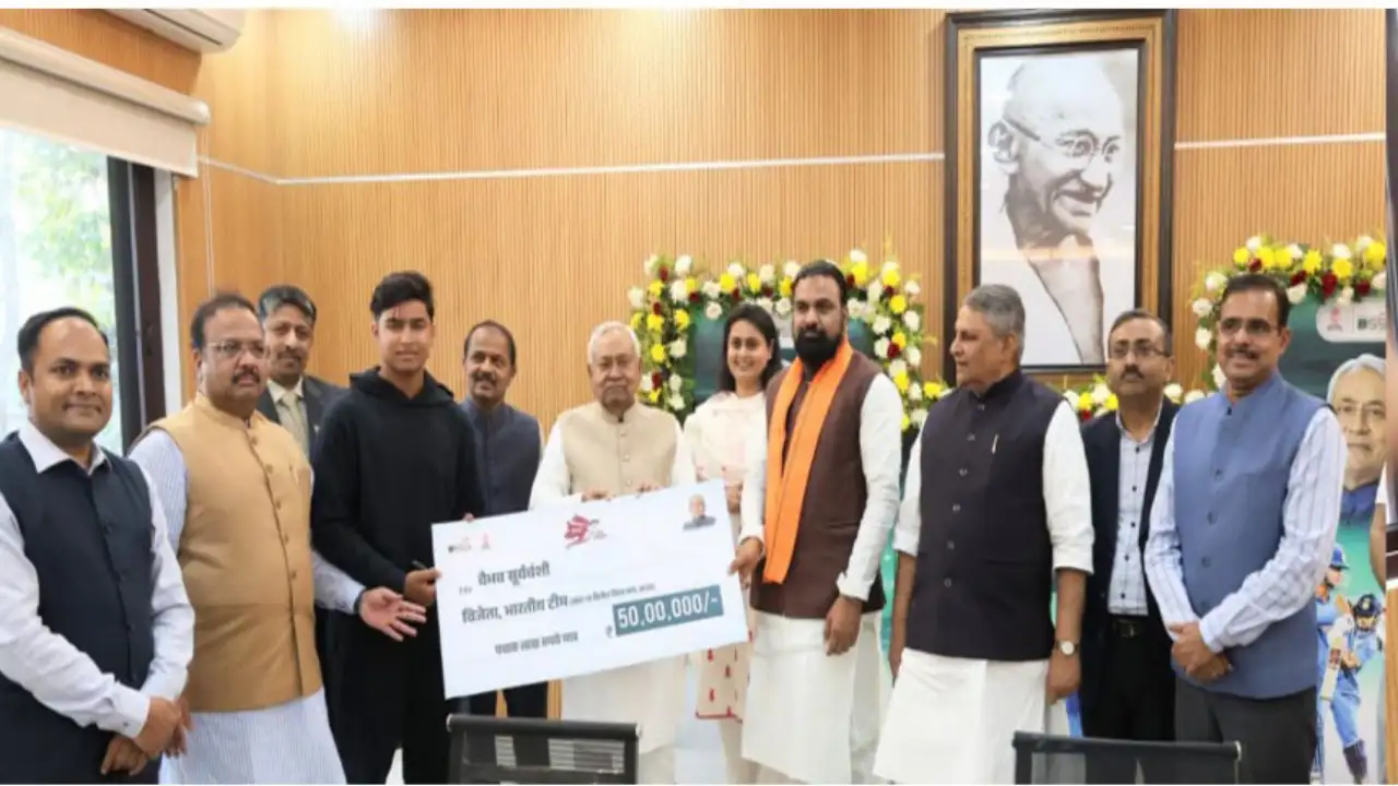 Vaibhav Sooryavanshi receives Rs. 50 Lakh from Bihar government after World Cup heroics