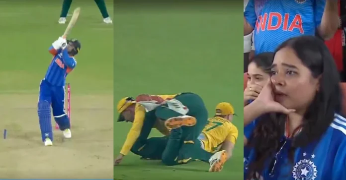 WATCH: Abhishek Sharma’s dismissal after Keshav Maharaj-Corbin Bosch collision leaves Indian fan girl in tears