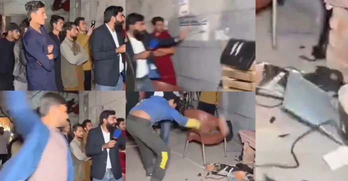 WATCH: Frustrated Pakistan fans vandalise TV screen after humiliating loss against India in T20 World Cup 2026