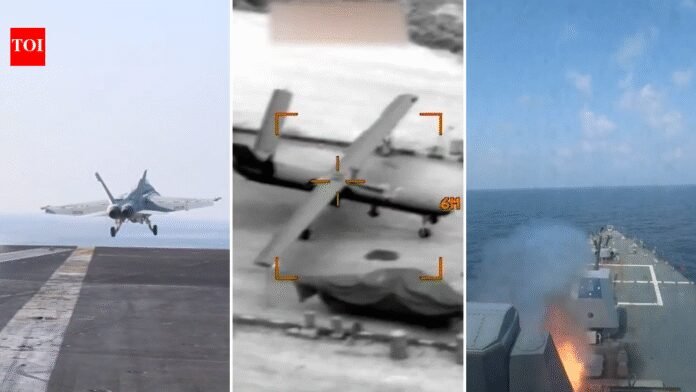 Watch: US releases video of warships and fighter jets striking targets in Iran
