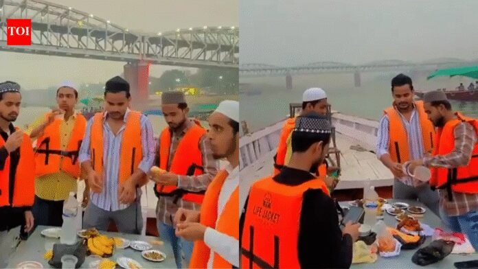 14 arrested for holding iftar party on boat in Varanasi, disposing of biryani waste in Ganga | Varanasi News