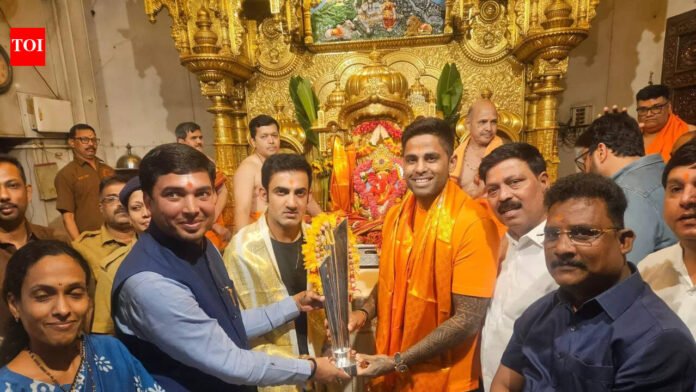 After Kirti Azad’s criticism, Suryakumar Yadav, Gautam Gambhir visit temple with T20 World Cup again - Watch | Cricket News