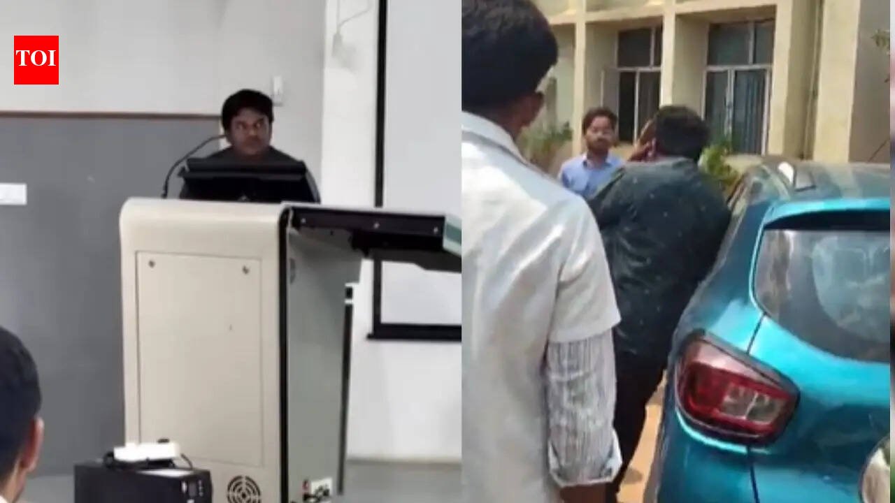 Bengaluru Professor Viral Video: ‘Didn’t you say I love you?’: Bengaluru professor proposes to girl in classroom; student hits him with slipper, video goes viral | Bengaluru News